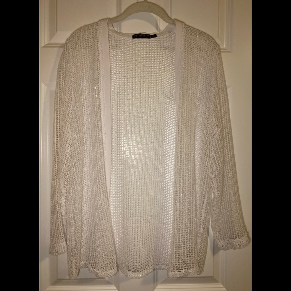 Picadilly Fashions open weave cardigan with bling.